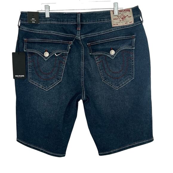 True Religion Ricky Relaxed Straight Snap Denim Shorts Size 36 - Picture 8 of 8